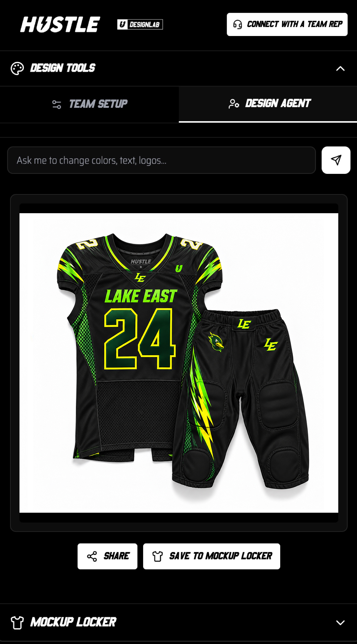 Football Design Lab mobile preview